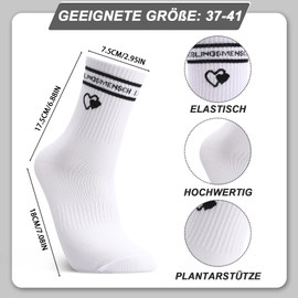Utensilsto 3 Paare Lieblingsmensch Geschenk Socken 37-41, Gestreifte Atmungsaktivesocken für Männer Frauen, Wadenlange Tennissocken Sportsocken für Freundin Partner Valentinstag(color 1)