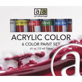 Art Advantage 12-Mililiter Tube Acrylic Paint Set, 6 Colors
