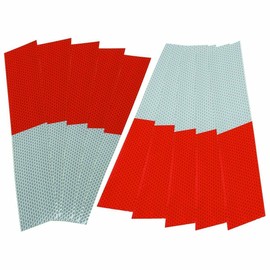 KlassTools 2" x 12" Red & White Waterproof  Reflective Strips Truck DOT Safety Warning 10PK