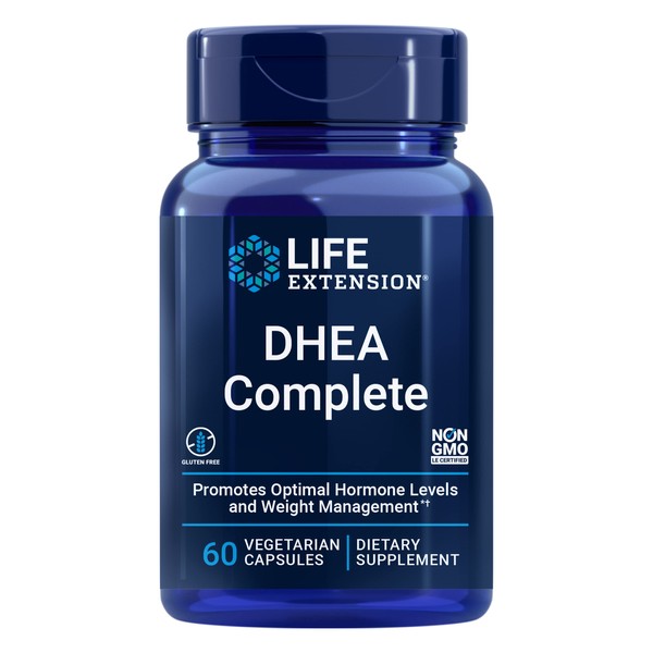 Life Extension DHEA Complete with 7-Keto - Maximize Support of Healthy Body Weight, Mood, Lean Muscle Mass, Libido & More - Non-GMO, Gluten-Free, Vegetarian - 60 Capsules