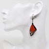 Monarch Butterfly Wing Wood Dangle Earrings