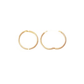 Arranview Jewellery Pair of 9ct yellow gold hinged hoop earrings. 12mm across