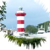CafePress Hilton Head Lighthouse Round 4" MDF Holiday Ornament