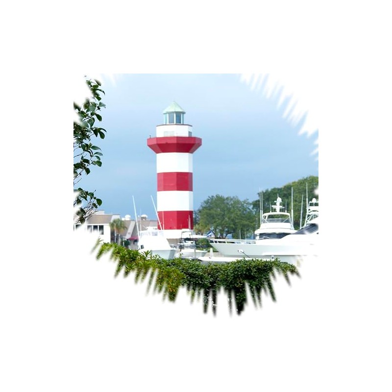 CafePress Hilton Head Lighthouse Round 4" MDF Holiday Ornament