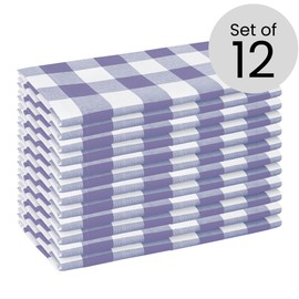 Juego de 12 servilletas de tela de algodón a cuadros de cuadros 100 % algodón de 20 x 20 pulgadas, suave y duradero, lavable, ideal para eventos, bodas, día festivo, Pascua, perfecto para uso diario,
