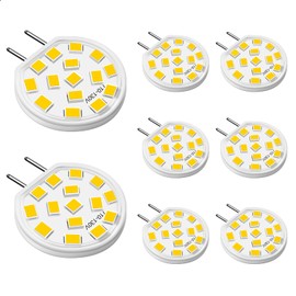 G8 LED Bulb Dimmable 3W Disc Puck Light Bulbs 20W-25W Halogen Bulb Equivalent, T4 JCD Type Bi-Pin Base, 120V Warm White 3000K for Under Counter Kitchen Lighting, Under Cabinet Light, 8 Pack