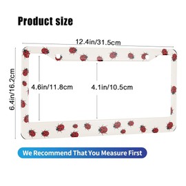 HOSNYE Ladybug License Plate Frame Cute Colorful Ladybird Nature, Spring, Summer Metal License Plate Cover Front Plates Frames Car Tag Frame for Women Men US Vehicles Standard