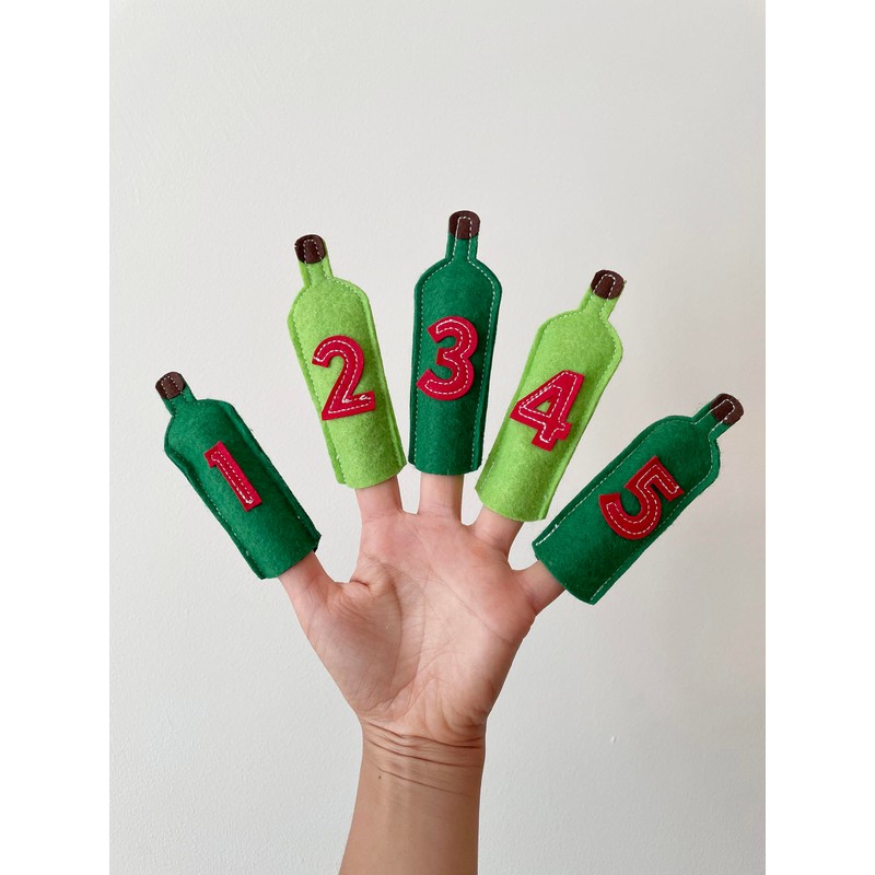 10 Green Bottle Nursery Rhyme Finger Puppet
