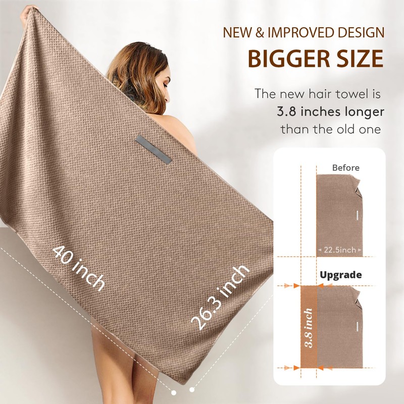 YFONG - Toallas de microfibra para secar el cabello (café)
