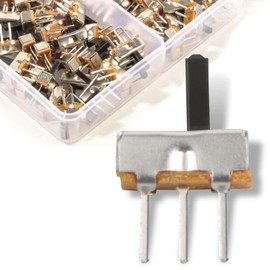 100pcs Ultra Mini Vertical Micro Slide Switch 2 Position 3 Pin Terminal 1P2T SPDT ON/OFF Switch for SS-12D00 PCB Breadboard