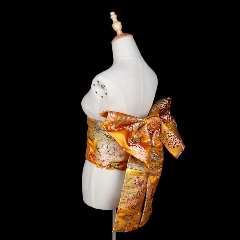 CAMDOM Womens Japanese Kimono Obi Belt Pre Tied Bow Jacquard