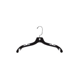 SSWBasics Dress Hangers - Black Plastic - 17 inch - Case of 20