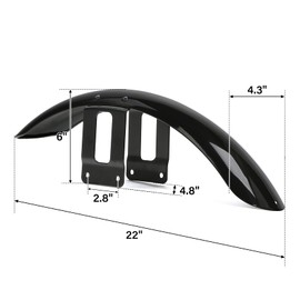 XMT-MOTO Vivid Black Front Fender Mudguard Cover For Harley Davidson Sportster XL1200 883 1999-2022