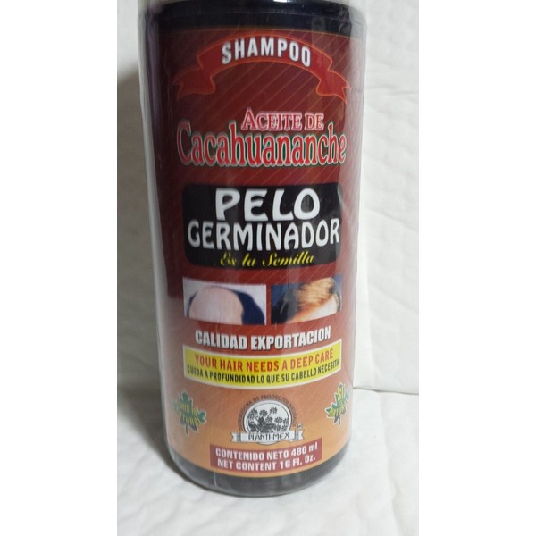 PLANTIMEX SHAMPOO ACEITE CACAHUANANCHE GROWTH PROMOTER PELO GERMINADOR 16 OZ ALL HAIR TYPE