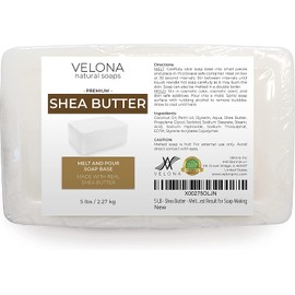 5 LB - Shea Butter - Melt and Pour Soap Base by Velona | SLS/SLES Free | Natural Bars for The Best Result for Soap-Making