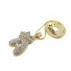 Fashion 21 Iced Out Crown Tilted Bubble Initial Letter Pendant