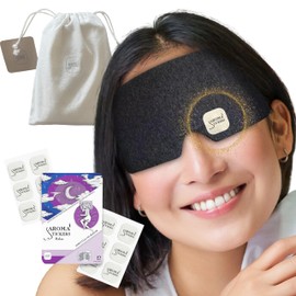Aroma Stickers Blend Edition All in One & Cotton Eye Mask - Natural Essential Oil Scented - Aromatherapy Stickers for Eye Mask -/Relaxing & Sleeping (12 Stickers/pack, 1 Pack) (Trial Set, Relax)