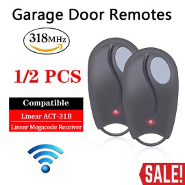 Unbranded For ACT-34B LINEAR Keyring Transmitter ACP00872 318mhz Garage Door Opener Remote - 2pcs Garage Door Remote