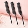 Irumoa Fine Hair Salon Hair Comb Parting Tail Comb, 3 Pieces, Black / 이루모아 촘촘한 미용실 헤어 빗 가르마 꼬리빗, 3개, 블랙