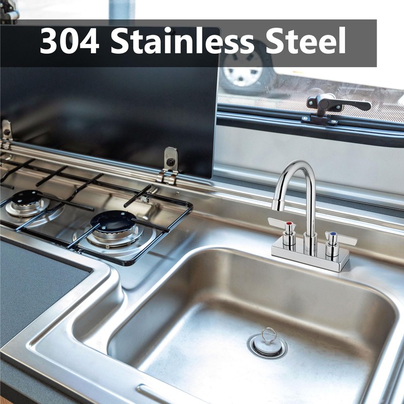 GBBNE Bar Sink Faucet 4 Inch Center 2 Hole Deck