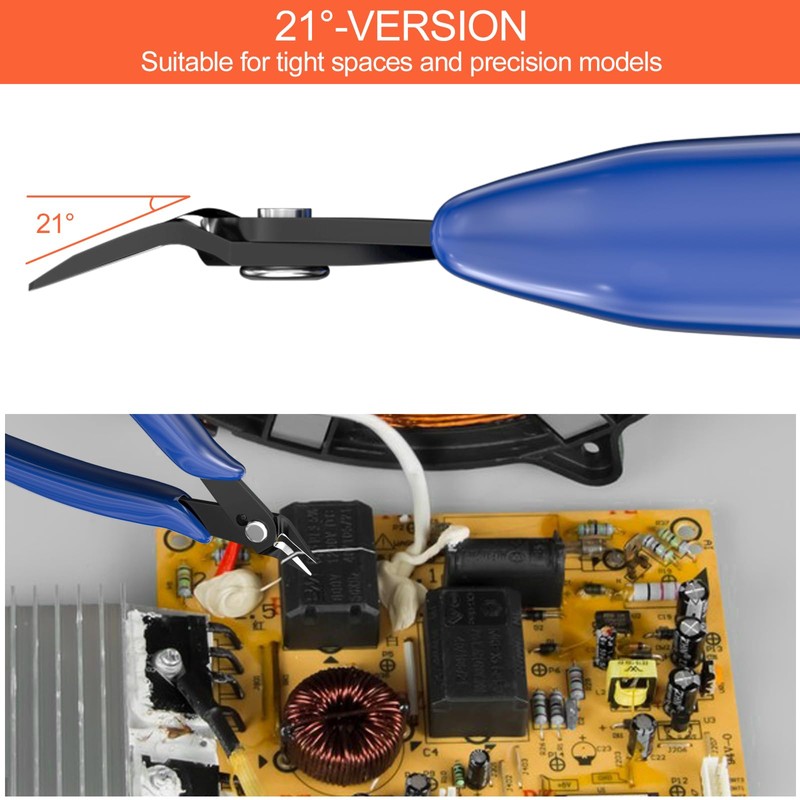 Riloventa 3-Piece Side Cutter Small Set, Wire Cutter Angled, Model