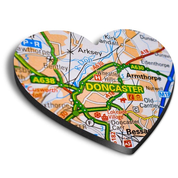 1 x Heart MDF Magnets - Doncaster England Travel Yorkhire