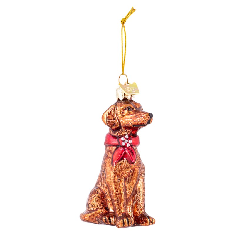 Noble Gems™ Brown Labrador Retriever Glass Ornament