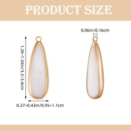 COGCHARGER 10 Pcs Natural Freshwater Pearls Shell Charms Teardrop Pearl Pendants with Brass Findings for Earring Necklace DIY Jewelry Making