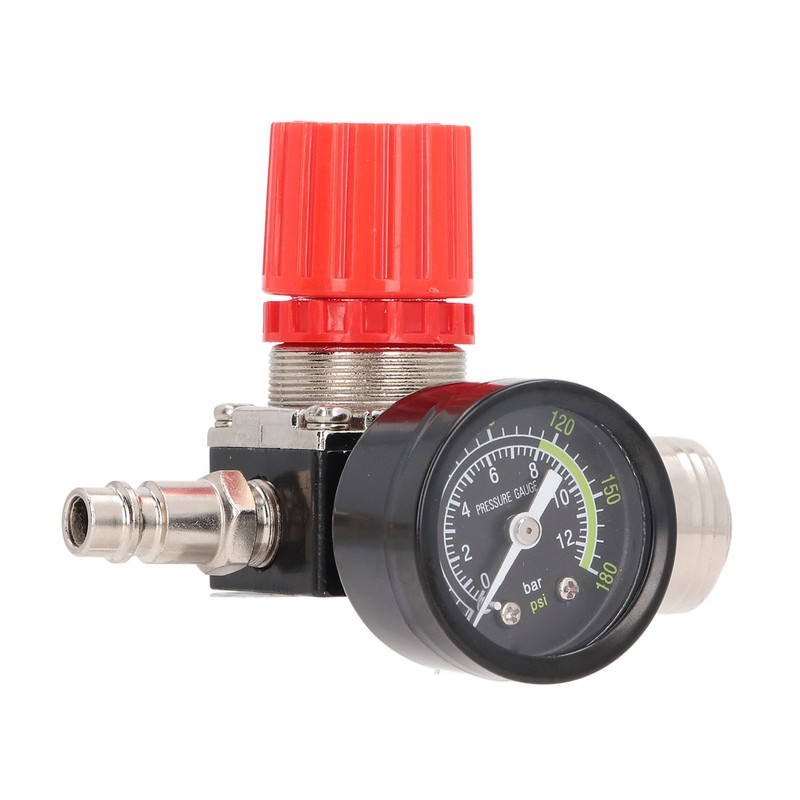Air Compressor Regulator 4 Holes 0 to 180PSI European Air