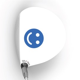 Golf Club Skin/Protector Film Decal for Your Driver. Protects from Scuffs/Scratches. Full Skin - Right Handed Driver Only (White Skin - Blue Smiley)