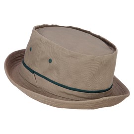 e4Hats.com Striped Roll Up Bucket Hat - Khaki Dark Green M-L