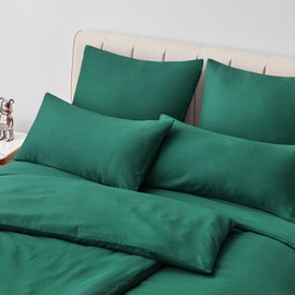Aisbo Pillowcase, 40 x 80 cm, Set of 2, Green, with Soft Microfibre Zip