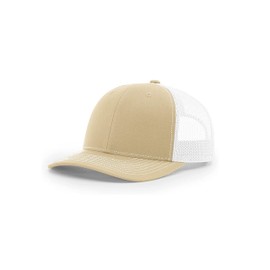 Richardson 112 Trucker OSFA Baseball Hat Ball Cap, Khaki/White