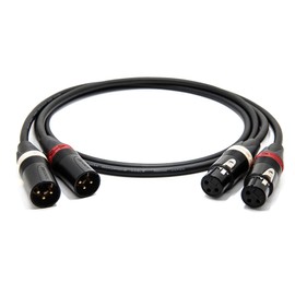 enoaudio Mogami 2534 Quad Stereo Pair (L,R) Audio Cable | Neutrik Gold XLR Female - XLR Male | HiFi 1.5 m