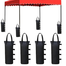 Gazebo Weights Sand Bags Tent Sandbags, 4Pack Industrial Grade 600D Weights for Gazebo Legs, Sand Bags for Any Pop Up Tents Canopy Outdoor Patio(Black)
