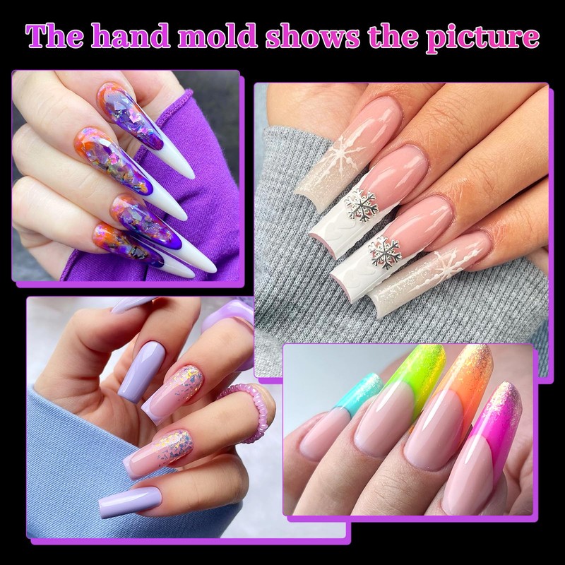 ANGNYA 144 Pieces Nail Shapes Dual Shape Nails Set, 12