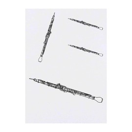 Azeeda 4 x 'Oboe' Temporäre Tattoos - Wasserfest, Hautfreundlich & Ungiftig · Transfers in Verschiedenen Größen (TO00041909)