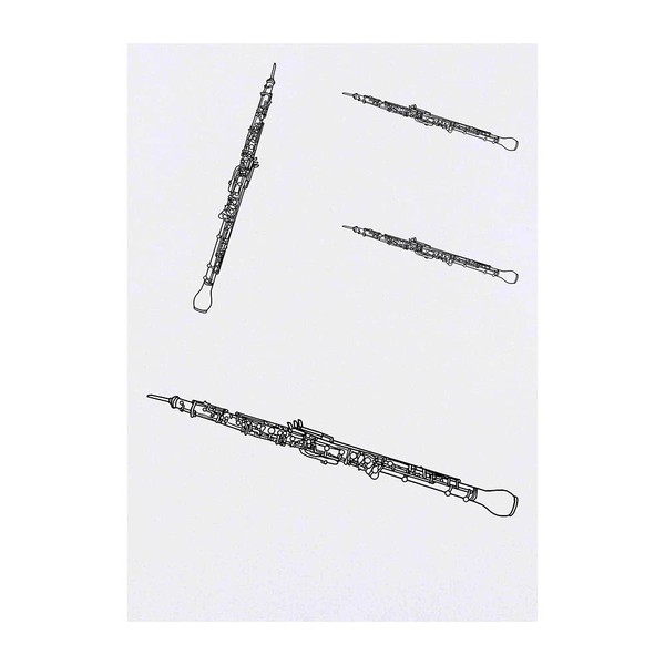 Azeeda 4 x 'Oboe' Temporäre Tattoos - Wasserfest, Hautfreundlich &