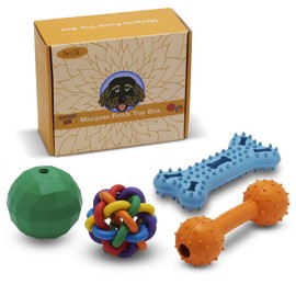 Fetch Toys for Dogs to Keep Them Occupied - Colorful Durable Dog Toy Bundle for Moderate Chewers - Puppy Enrichment Toys Promote Teeth Cleaning, Eliminate Boredom & Provide Hours of Fun - 4 Pack