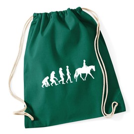 Hippowarehouse Horse Rider Evolution Drawstring Cotton School Gym Kid Bag Sack 37cm x 46cm, 12 litres