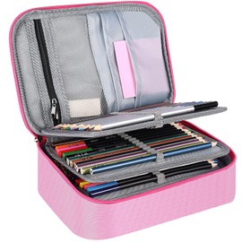 TECHVIDA Estuche para Lápices de Gran Capacidad, Estuche para Lápices de Multifuncional Estuche para Lápices de Colores con 72 Ranuras Estuche para Lápices Portátil con 2 Fundas Extraíbles