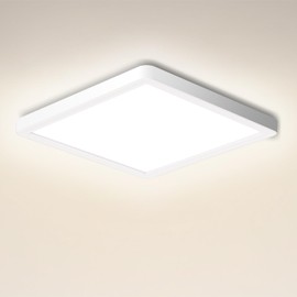 Ouyulong LED Ceiling Light 18 W 4000 K Square IP44 Ceiling Light LED for Living Room Bedroom Bathroom Kitchen Bathroom Cellar Balcony Ceiling Light LED Ultra Thin Modern Diameter 23 cm (1 Piece)