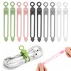 10 Pcs Silicone Cable Ties, Reusable Cord Organizer.