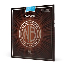D'Addario Cuerdas de Guitarra - Cuerdas de Guitarra Acústica - Bronce de Níquel - Para Guitarra de 6 Cuerdas - Tono Natural, Claro y Enfocado - NB1252