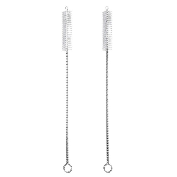 2 Drinking Straw Cleaning Brush LONG - Bristle Cleaner for Stainless Steel Drink Straws Heavy Duty Brushes For Washing Glass Silicone Metal Straws Tea Pot Spout Mini Micro Bottle