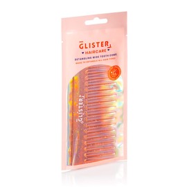 Glister - Paradise Detangling Wide-Tooth Comb Durable Brush for Styling, Professional Care, Curly, Long & Wet Hair Types, Reduces Hair Loss - (Orange)