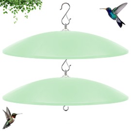 19" Extra Large Squirrel Baffle,Hummingbird Feeder Shade Dome Cover, Bird Feeder Rain Guard, Hanging Squirrel Proof for for Shepherd's Hook Outdoors(Grass Green) 2 Pack