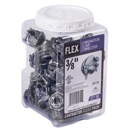 Halex – 3/8 Inch Flexible Metal Conduit (FMC) Clamp Combination Connector – 05711B – 50 Per Pack