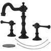 BWE Black Widespread Faucet for Bathroom Sink 3 Hole 8