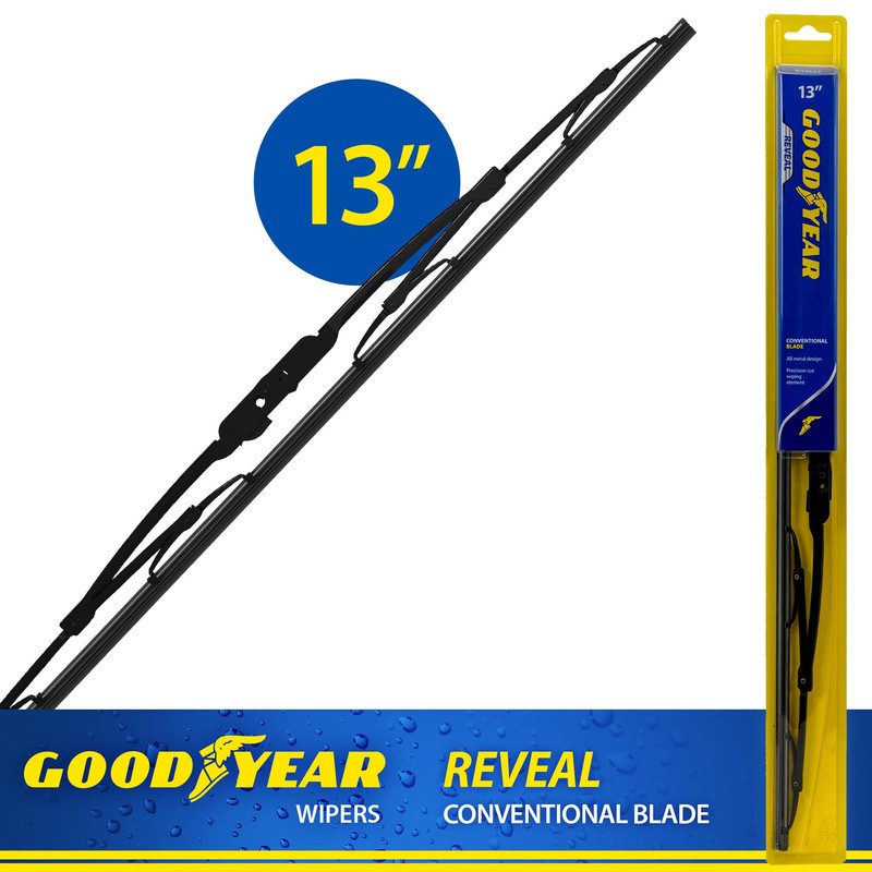 Goodyear Reveal 13" Conventional Windshield Wiper Blade, Rust-Resistant Replacement Wiper